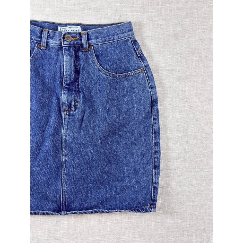 Arizona Jean Company Womens Denim Mini Skirt Medium Wash High Waist Size 7